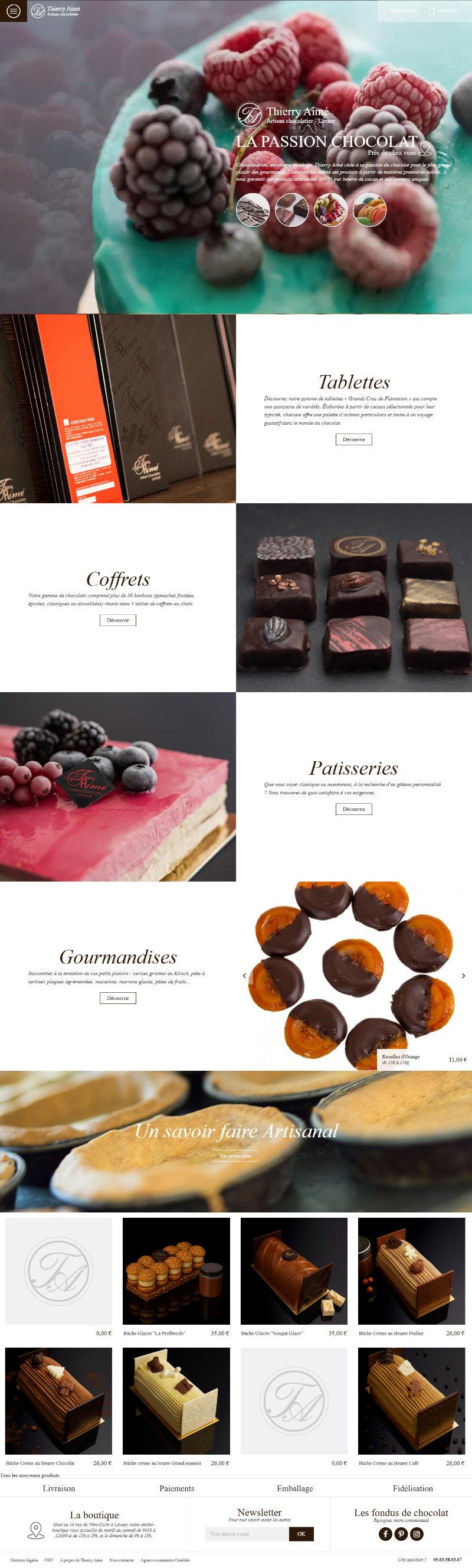 Une charte graphique élégante, reflet du savoir-faire artisanal